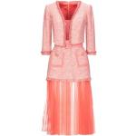 Robes ceinturées Elisabetta Franchi roses en fibre synthétique midi à manches trois-quart Taille XS pour femme en promo 