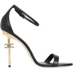 Sandales à talons Elisabetta Franchi noires en cuir Pointure 40 look fashion pour femme 
