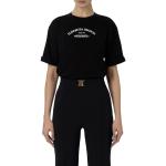 T-shirts Elisabetta Franchi noirs à logo en jersey à manches courtes à manches courtes Taille S look fashion pour femme 