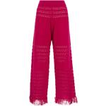 Pantalons Elisabetta Franchi roses à franges 