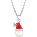 Colliers en argent pour fêtes de Noël Elli rouges en cristal à perles 