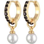 Boucles d'oreilles pendantes Elli dorées en verre à perles pour femme 
