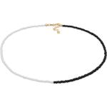 Elli - Elli Collier Femmes choker perles de verre Ying Yang en argent sterling 925 plaqu collier 1 unité
