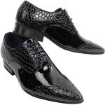 Elong Chaussures Homme Crocodile Simili Cuir Verni Brillant Italien Noir Marron