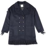 Manteaux longs Elsy bleu nuit en toile à franges pour fille en promo de la boutique en ligne Yoox.com avec livraison gratuite 