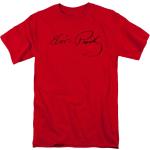 Elvis Presley Signature Sketch The King of Rock Tee T-shirt unisexe rouge