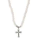 Pendentifs croix Emanuele Bicocchi blancs en métal à perles pour femme 