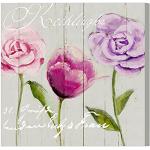 Posters Emde roses en bois à motif tulipes romantiques 