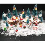 EMiEN 45PCS d'hiver Miniature Kits D'ornement pour DIY Scène De Noël Fée Jardin Maison De Poupée, Mini Arbres De Noël, Bonhomme De Neige pour la Décoration De Fête