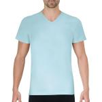 T-shirts col V Eminence bleu ciel en coton à manches courtes à col en V Taille XXL classiques pour homme en promo 