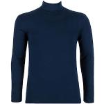 T-shirts col roulé Eminence bleu marine en coton à manches longues à col roulé Taille L plus size look fashion pour homme 