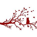 Stickers muraux rouges à motif chats modernes 