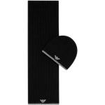 Bonnets de créateur Armani Emporio Armani noirs à logo en laine Tailles uniques classiques 