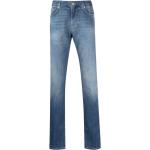 Jeans droits de créateur Armani Emporio Armani bleus délavés stretch classiques pour homme en promo 