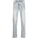 Jeans droits de créateur Armani Emporio Armani bleues claires en coton mélangé délavés W33 L34 pour homme en promo 