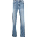 Jeans droits de créateur Armani Emporio Armani bleues claires délavés stretch W33 L34 pour homme en promo 