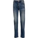 Jeans droits de créateur Armani Emporio Armani bleus délavés W31 L32 pour homme en promo 