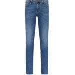 Jeans slim de créateur Armani Emporio Armani bleus en coton délavés 