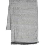 Écharpes jacquard de créateur Armani Emporio Armani gris clair à logo en fibre acrylique à franges Tailles uniques pour femme 