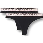 Strings invisibles de créateur Armani Emporio Armani noirs à logo en lot de 2 Taille L look fashion pour femme 