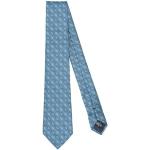 Cravates en soie de créateur Armani Emporio Armani bleu canard en satin à motif papillons pour homme 