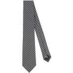 Cravates en soie de créateur Armani Emporio Armani noires à rayures en soie à motif papillons pour homme 
