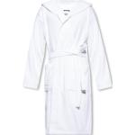 Robes de créateur Armani Emporio Armani blanches en coton à manches longues à capuche à manches longues Taille L pour femme 