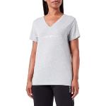 T-shirts de créateur Armani Emporio Armani gris clair en coton à manches courtes bio à manches courtes à col en V Taille L look fashion pour femme 