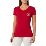 T-shirts de créateur Armani Emporio Armani rouge rubis à logo à manches courtes bio à manches courtes Taille XL look fashion pour femme 