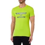 T-shirts de créateur Armani Emporio Armani vert lime à manches courtes à manches courtes à col rond Taille XXL classiques pour homme en promo 