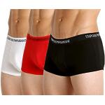 Emporio Armani 3-Pack Trunk Pure Cotton Underwear, White/Red/Black, XL Homme