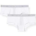 Slips en coton de créateur Armani Emporio Armani blancs à logo en lot de 2 Taille M look fashion pour femme 