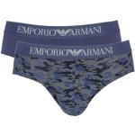 Emporio Armani Underwear Emporio Armani Men's 2-Pack Classic Pattern Mix Brief Caleçons, Camou Print/Indigo, S (Lot de 2) pour des Hommes
