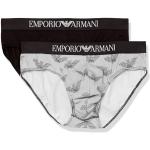 Emporio Armani Underwear Emporio Armani Men's 2-Pack Classic Pattern Mix Brief Caleçons, Eagle Print/Black, XL (Lot de 2) pour des Hommes