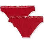 Shorties de créateur Armani Emporio Armani rouge rubis à logo bio en lot de 2 Taille M look fashion pour femme 