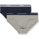 Slips en coton de créateur Armani Emporio Armani gris à logo en lot de 2 Taille XXL look fashion pour homme 