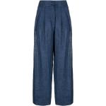 Pantalons taille haute de créateur Armani Emporio Armani bleus en viscose Taille XL W42 pour femme 