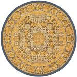 Tapis ronds beiges nude en coton à motif mandala diamètre 100 cm 