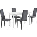 Tables de salle à manger design gris acier en acier 4 places modernes 
