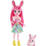 Enchantimals Mini-poupée Bree Lapin Et Figurine Animale Twist, Aux Longs Cheveux Roses, avec Jupe Amovible Et Faux Col, Jouet pour Enfant, FXM73