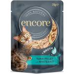 Encore Sachet de nourriture pour chats, filet de thon et anchois (16 sachets de 70 g), l'emballage peut varier