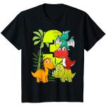 T-shirts noirs à motif dinosaures enfant look fashion 