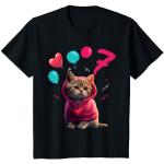 T-shirts noirs à motif chats enfant look fashion 