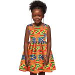 Robes plissées orange imprimé africain en velours à motif Afrique Taille 6 ans style ethnique pour fille de la boutique en ligne Amazon.fr 