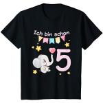 T-shirts noirs à motif éléphants enfant look fashion 