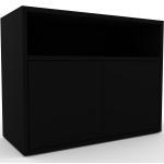 Enfilade - Noir, modèle de caractère, buffet, avec porte Noir - 77 x 61 x 35 cm, modulable
