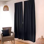 Rideaux de porte gris foncé à effet froissé en polyester occultants 90x120 