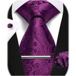 Cravates de mariage violettes à motif paisley Tailles uniques look fashion pour homme 