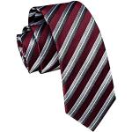Cravates de mariage rouges à rayures Tailles uniques classiques pour homme 