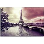 Cadres photo en bois orange en bois Tour Eiffel 